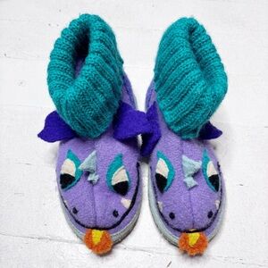 Garnet Hill Boiled Wool Dragon Slippers Size 11 EUC